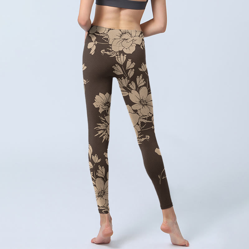 Buddha Stones Flowers Blossom Print Sports Fitness Leggings Women's Yoga Pants - image 15