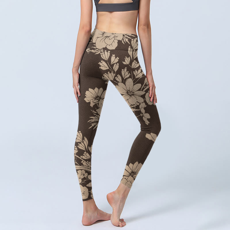 Buddha Stones Flowers Blossom Print Sports Fitness Leggings Women's Yoga Pants - image 13