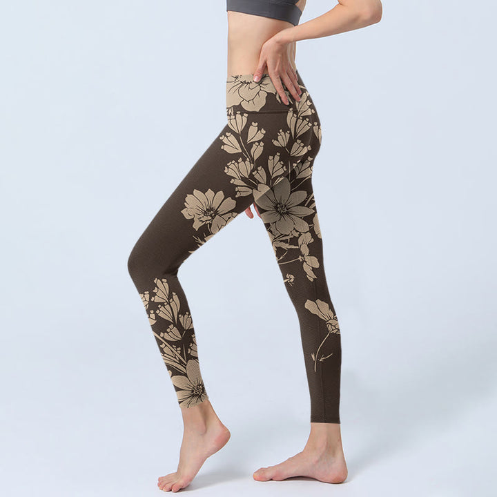 Buddha Stones Flowers Blossom Print Sports Fitness Leggings Women's Yoga Pants - image 11