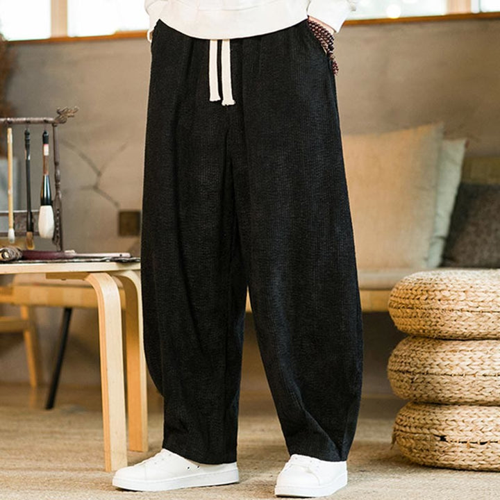 Buddha Stones Fall Winter Men's Drawstring Corduroy Harem Pants With Pockets - image 11