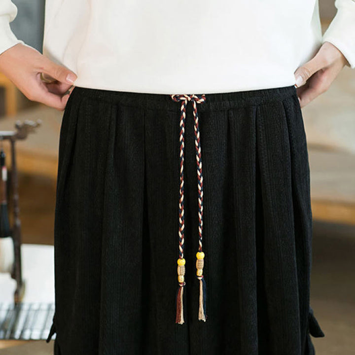 Buddha Stones Fall Winter Men's Drawstring Chenille Corduroy Cargo Pants With Pockets - image 10