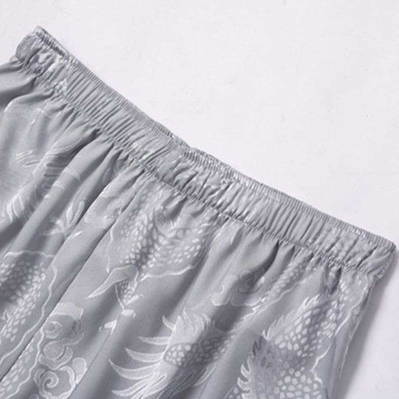 Buddha Stones 2Pcs Tang Suit Dragon Frog-Button Men's Long Sleeve Shirt Pants Clothing Set - image 13