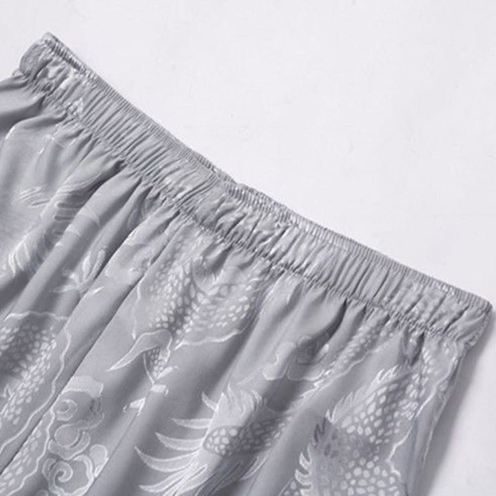 Buddha Stones 2Pcs Tang Suit Dragon Frog-Button Men's Long Sleeve Shirt Pants Clothing Set - image 13