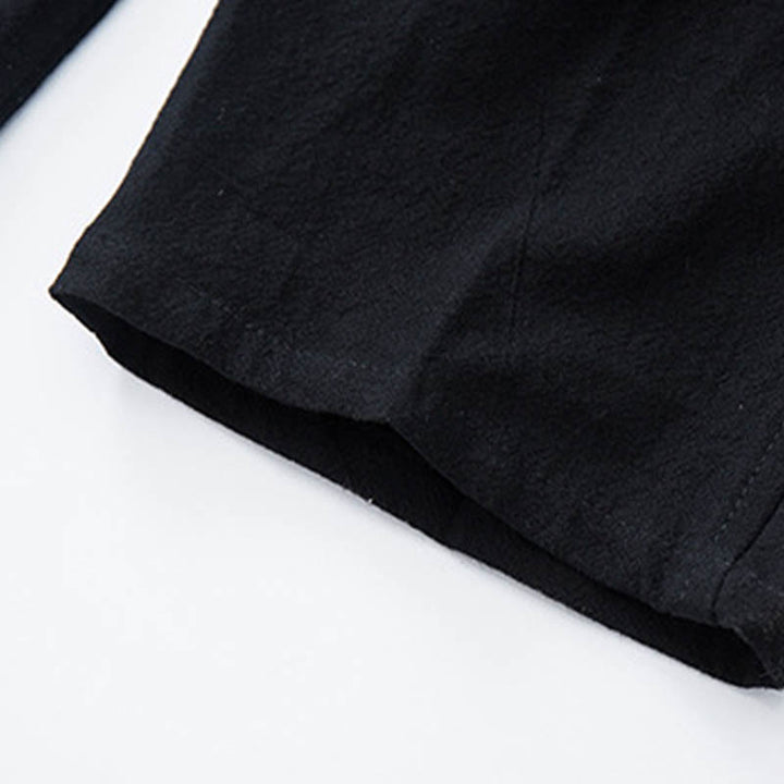 Buddha Stones 2Pcs Men's Tang Suit Jacquard Vine Pattern Frog-Button Cotton Long Sleeve Shirt Pants Set - image 13