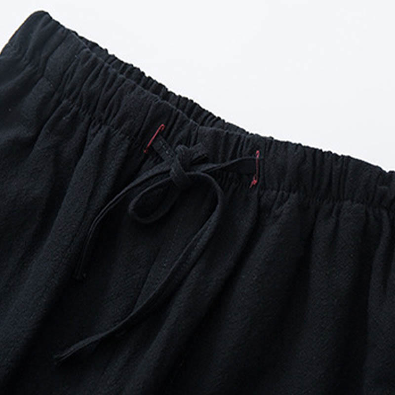 Buddha Stones 2Pcs Men's Tang Suit Jacquard Vine Pattern Frog-Button Cotton Long Sleeve Shirt Pants Set - image 11