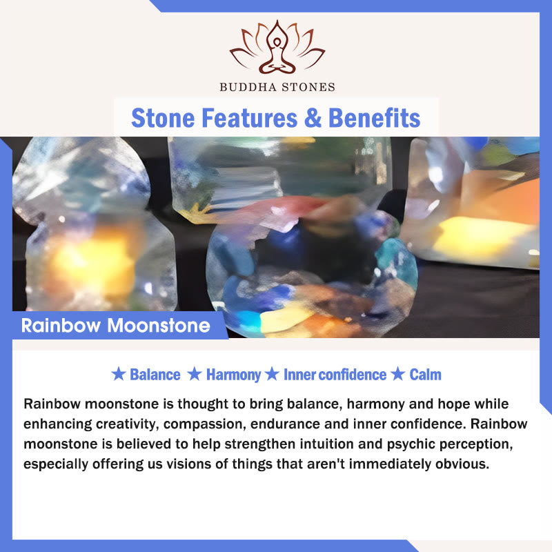 Buddha Stones Rainbow Moonstone Harmony Bracelet