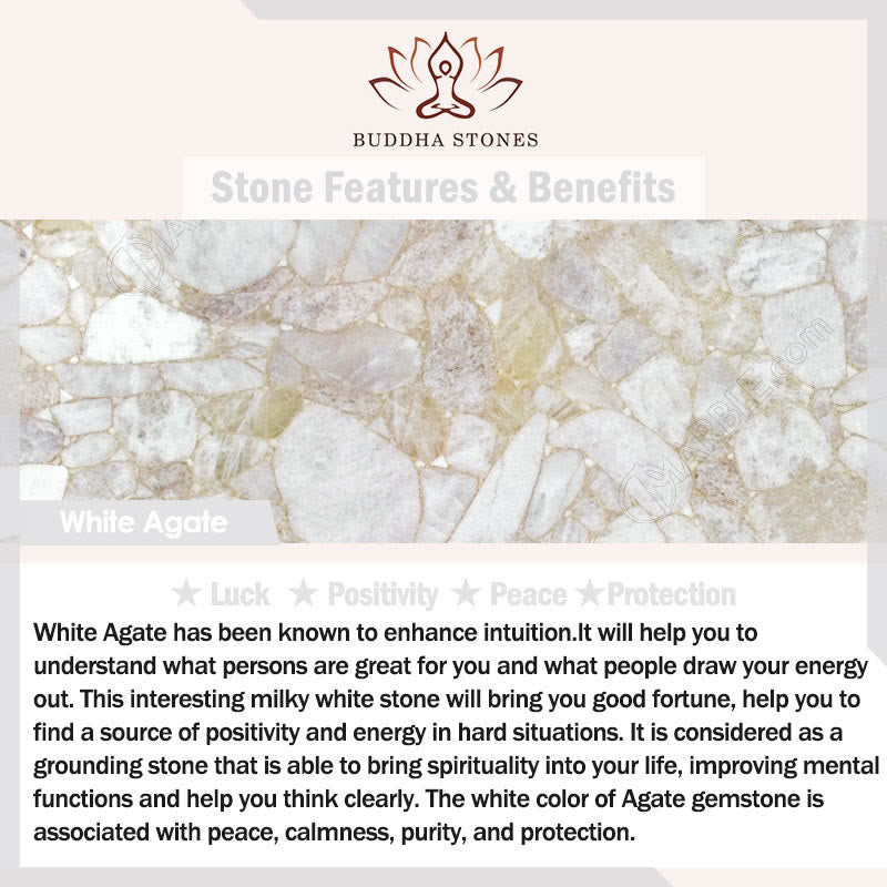 Buddha Stones Natural White Agate Hetian Jade Beads Peace Buckle Positive Bracelet Bangle - image 7