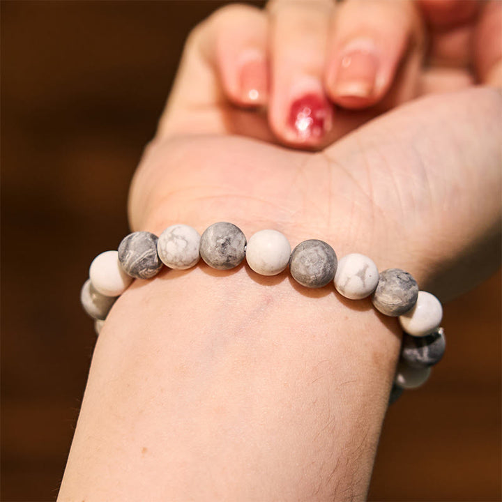 Buddha Stones Picasso Jasper White Turquoise Courage Bracelet - image 2