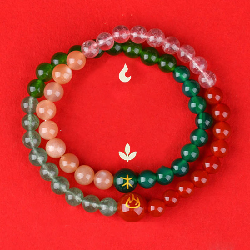 Buddha Stones Five Elements Various Agate Crystal Pearl Black Onyx White Agate White Crystal Luck Bracelet