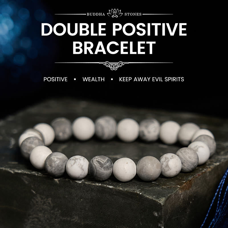 Buddha Stones Picasso Jasper White Turquoise Courage Bracelet - image 0