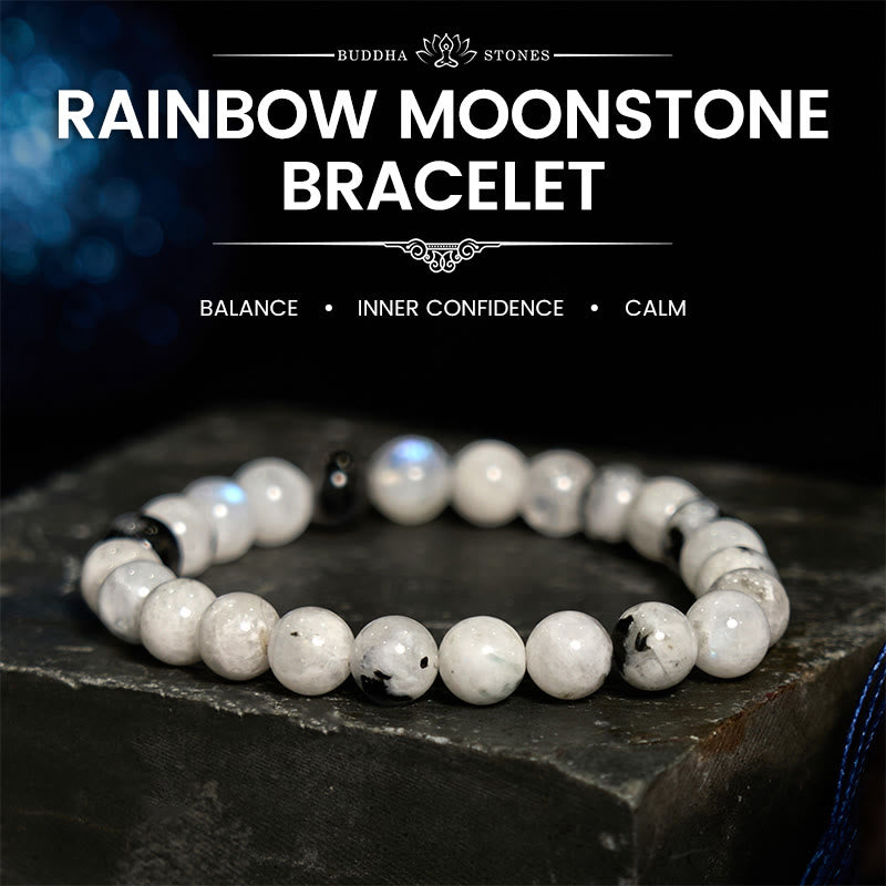 Buddha Stones Rainbow Moonstone Harmony Bracelet