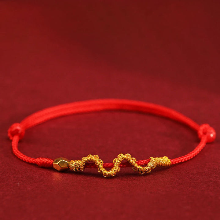 Buddha Stones 999 Gold Year of the Snake Handmade Luck Strength Braided Bracelet Anklet - 999 Gold Snake - Anklet(Anklet Circumference 19-23cm) - image 0