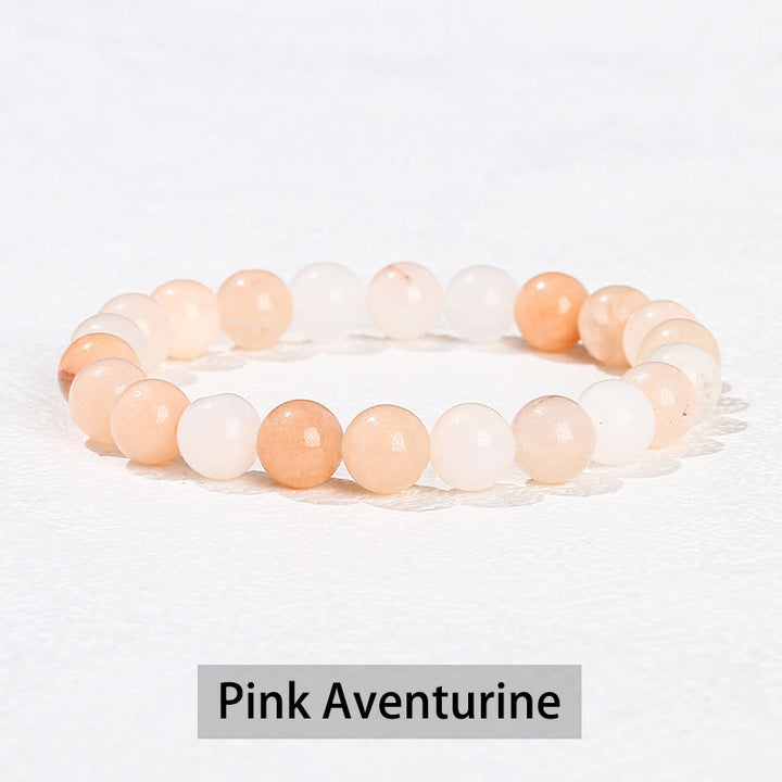 Buddha Stones Various Crystal Stone Amethyst Green Aventurine Rose Quartz Healing Bracelet - Pink Aventurine - 10mm(Wrist Circumference 14-16cm) - image 12