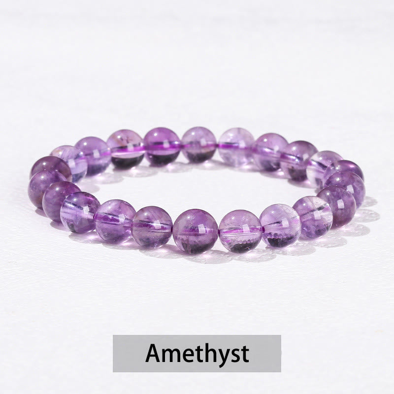 Buddha Stones Various Crystal Stone Amethyst Green Aventurine Rose Quartz Healing Bracelet - Amethyst - 10mm(Wrist Circumference 14-16cm) - image 5