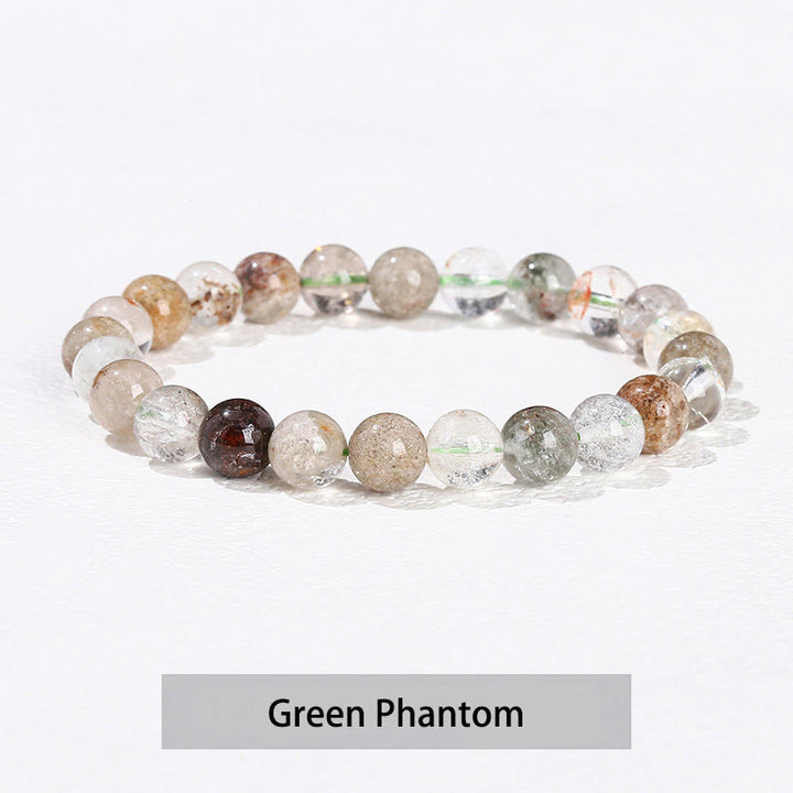 Buddha Stones Various Crystal Stone Amethyst Green Aventurine Rose Quartz Healing Bracelet - Green Phantom - 10mm(Wrist Circumference 14-16cm) - image 24