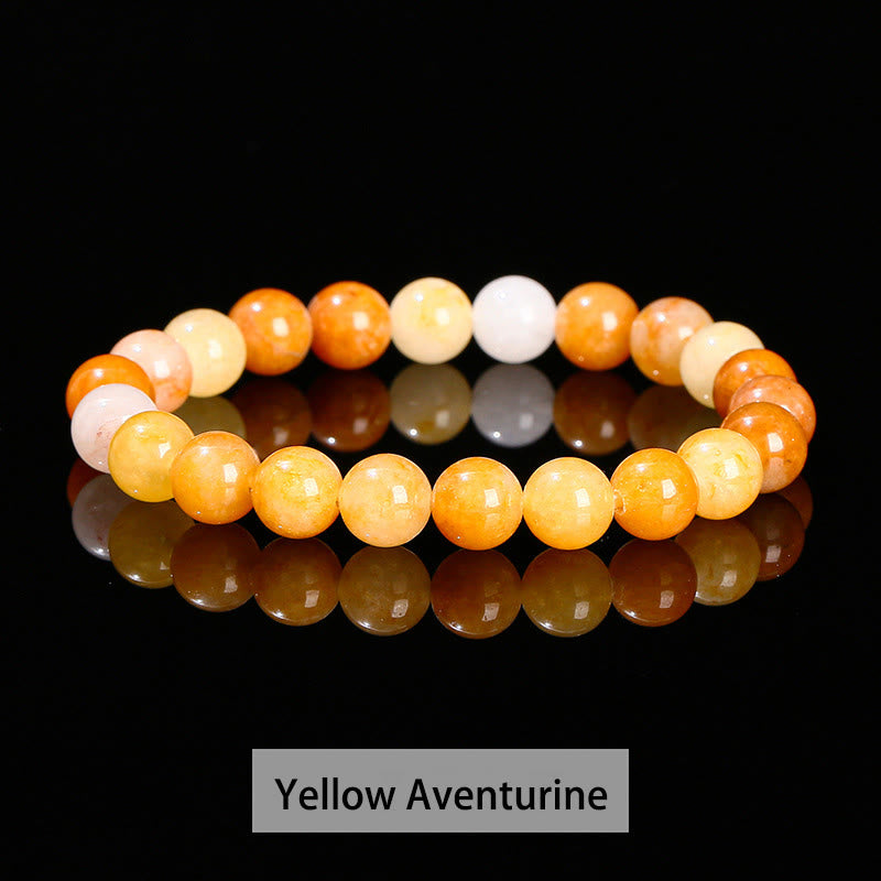 Buddha Stones Various Crystal Stone Amethyst Green Aventurine Rose Quartz Healing Bracelet - Yellow Aventurine - 10mm(Wrist Circumference 14-16cm) - image 14