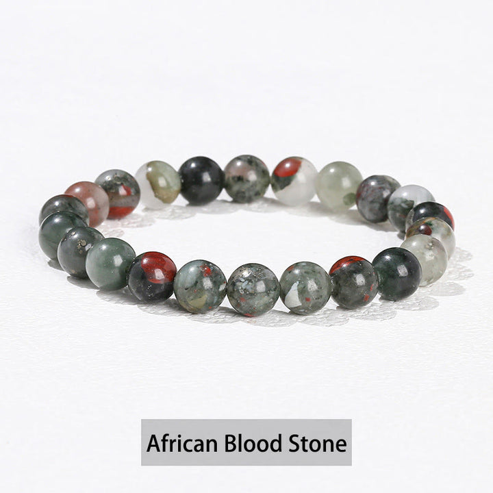 Buddha Stones Various Crystal Stone Amethyst Green Aventurine Rose Quartz Healing Bracelet - African Blood Stone - 10mm(Wrist Circumference 14-16cm) - image 30