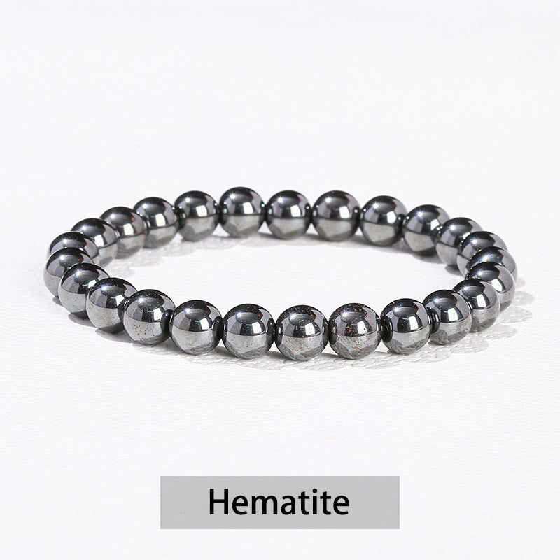 Buddha Stones Various Crystal Stone Amethyst Green Aventurine Rose Quartz Healing Bracelet - Hematite - 10mm(Wrist Circumference 14-16cm) - image 37