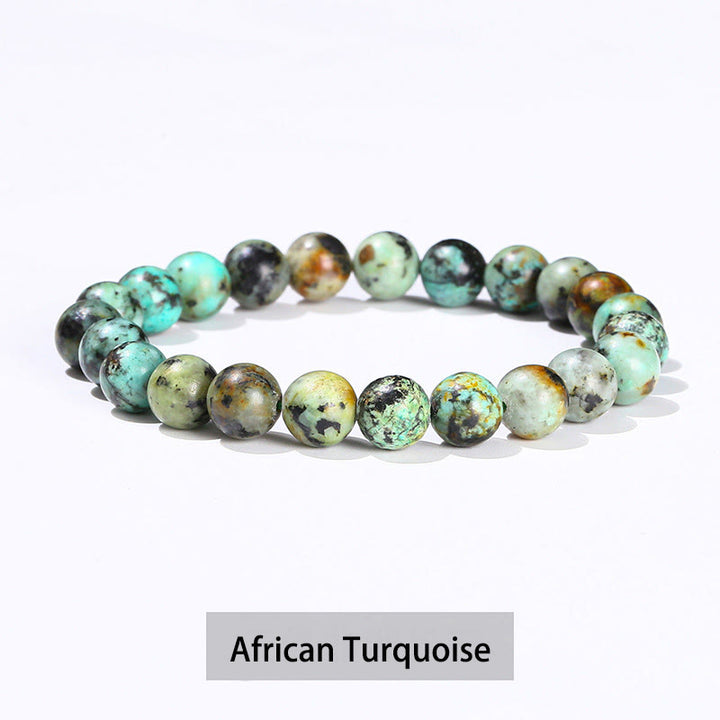 Buddha Stones Various Crystal Stone Amethyst Green Aventurine Rose Quartz Healing Bracelet - African Turquoise - 10mm(Wrist Circumference 14-16cm) - image 42