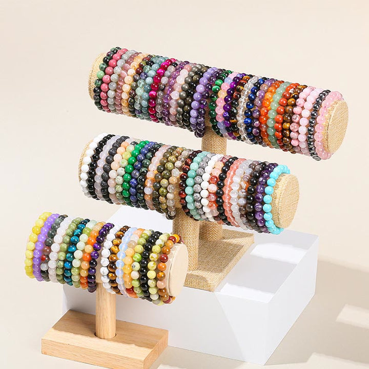 Buddha Stones Various Crystal Stone Amethyst Green Aventurine Rose Quartz Healing Bracelet - image 2