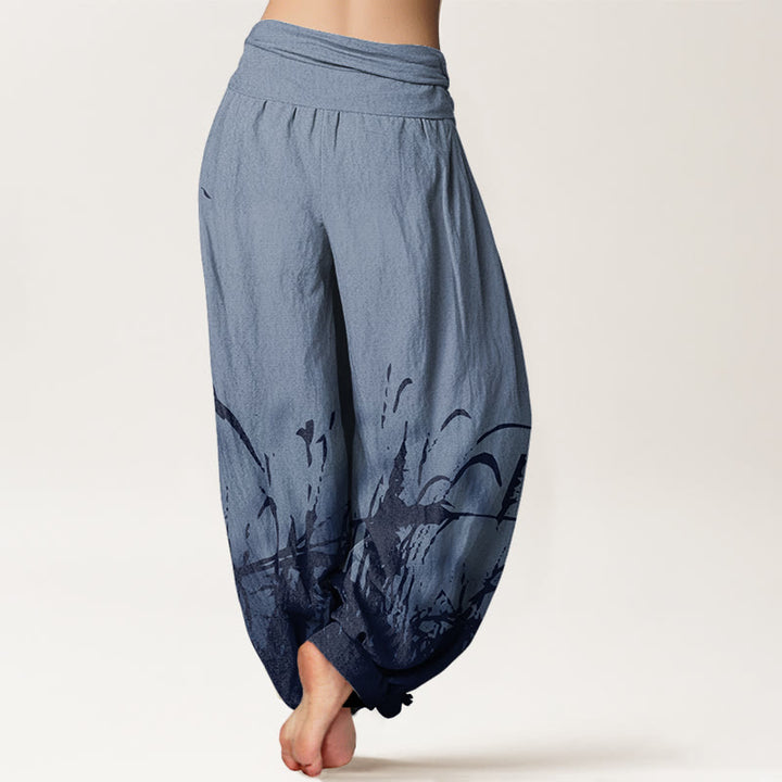 Buddha Stones Wild Grass Pattern Women's Elastic Waist Harem Pants - image 7