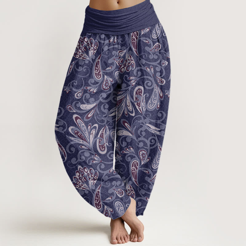Buddha Stones Casual Flower Petals Design Women's Elastic Waist Harem Pants - SlateBlue - US22,UK/AU26,EU54 (6XL) - image 5