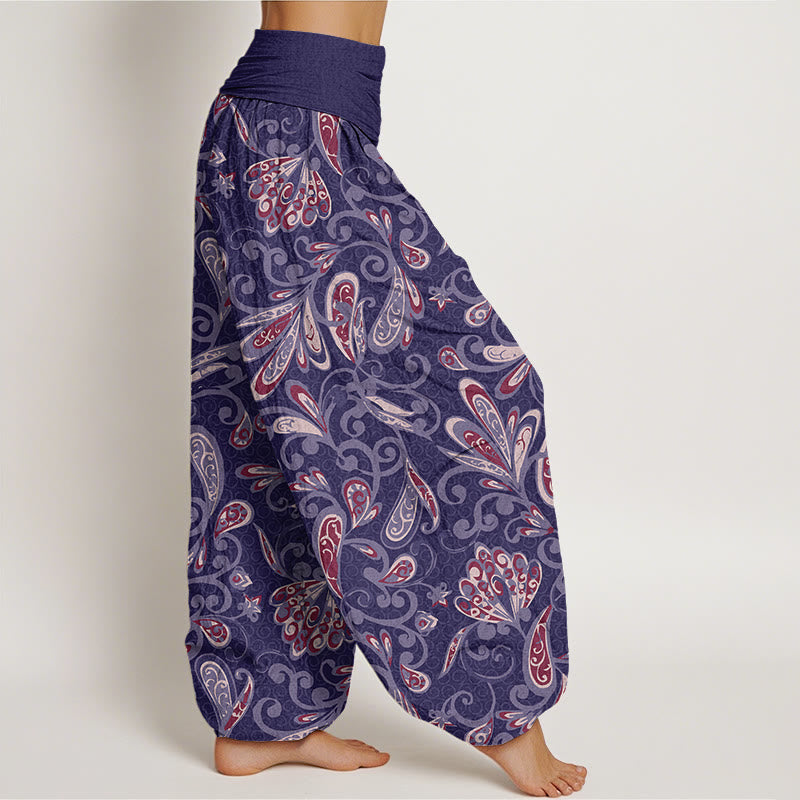 Buddha Stones Casual Flower Petals Design Women's Elastic Waist Harem Pants - image 9