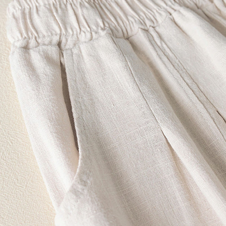 Buddha Stones Plain Color Cotton Linen Women's Pants With Pockets - image 12