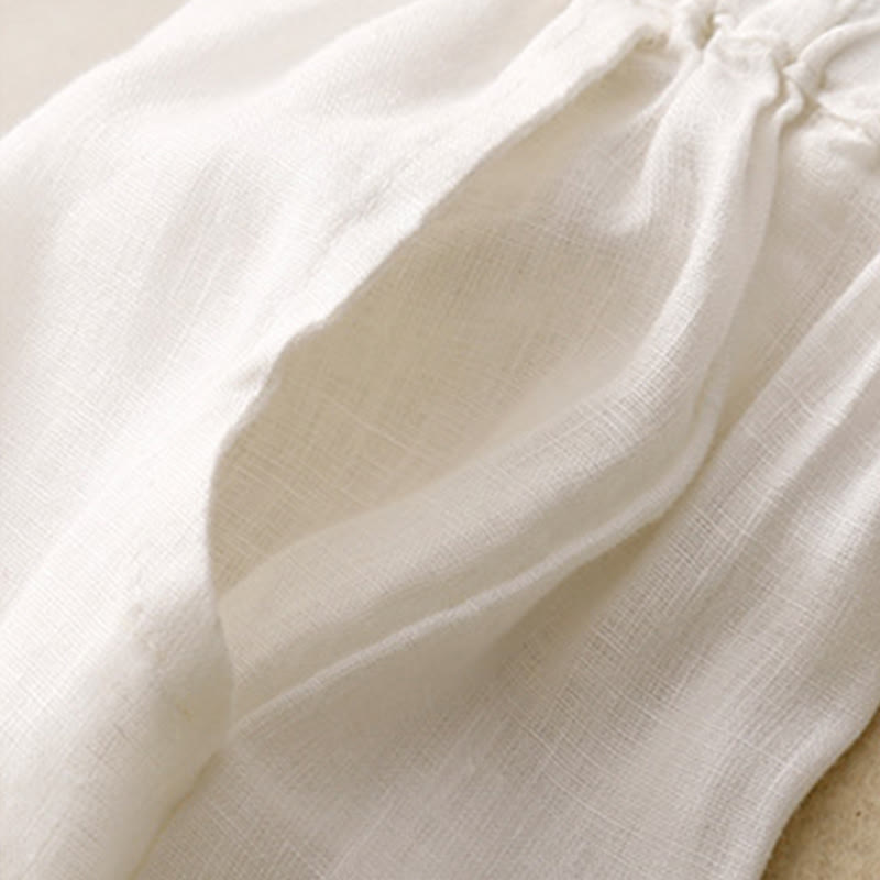 Buddha Stones Plain Color Cotton Linen Women's Pants With Pockets - image 14