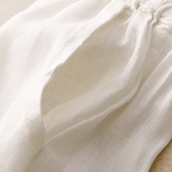 Buddha Stones Plain Color Cotton Linen Women's Pants With Pockets - image 14