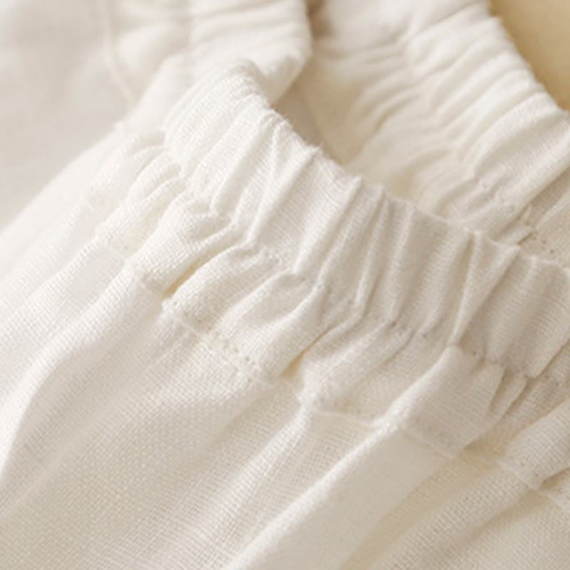 Buddha Stones Casual Plain Solid Color Linen Women's Pants With Pockets - image 15