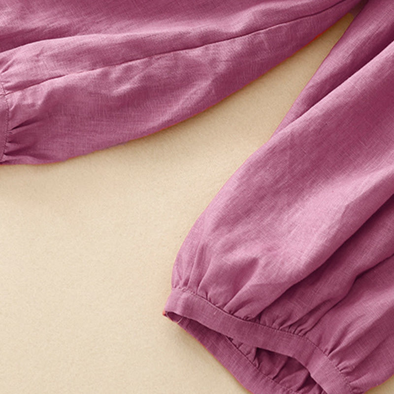 Buddha Stones Casual Plain Solid Color Linen Women's Pants With Pockets - image 12