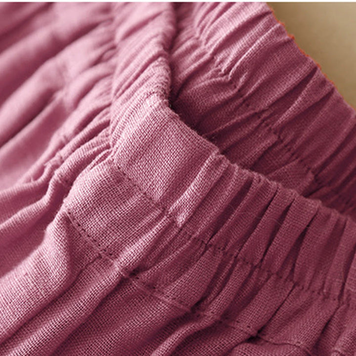 Buddha Stones Casual Plain Solid Color Linen Women's Pants With Pockets - image 4