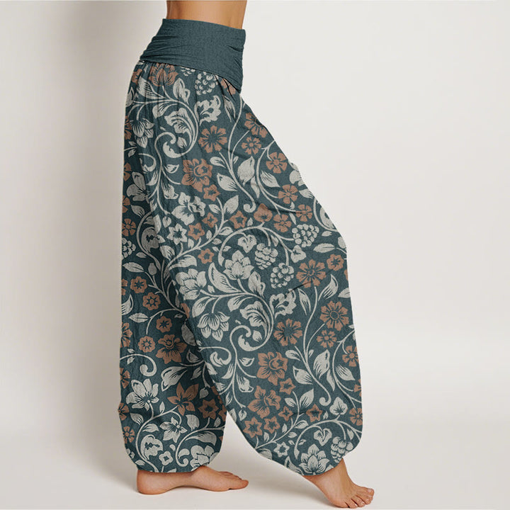 Buddha Stones Small Flowers Intertwining Branches Women's Elastic Waist Harem Pants - image 6