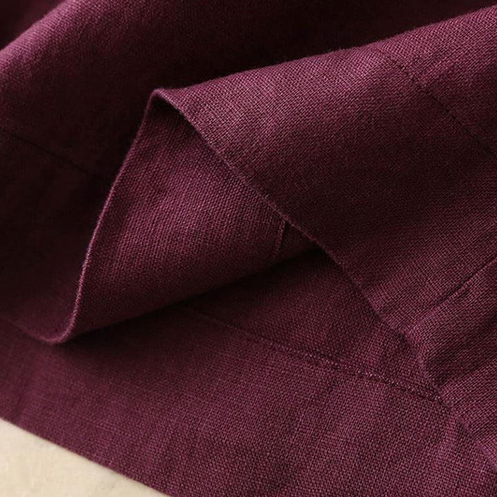 Buddha Stones Casual Plain Color Lace-up Cotton Linen Women's Wide Leg Pants - image 19