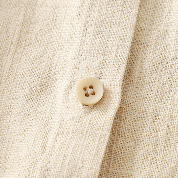 Buddha Stones Casual Women's Loose Standing Collar Long Sleeve Design Plain Cotton Linen Shirt - image 9