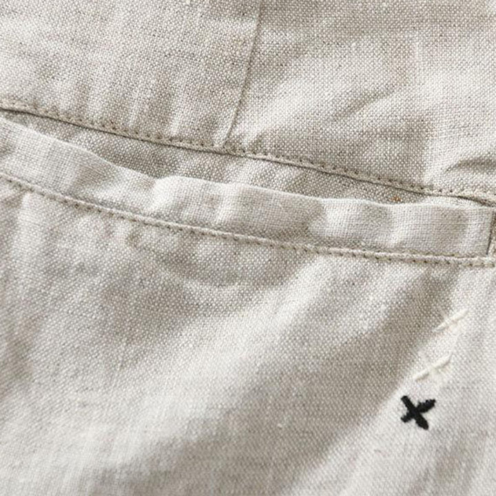 Buddha Stones Solid Color Drawstring Linen Men's Shorts With Pockets