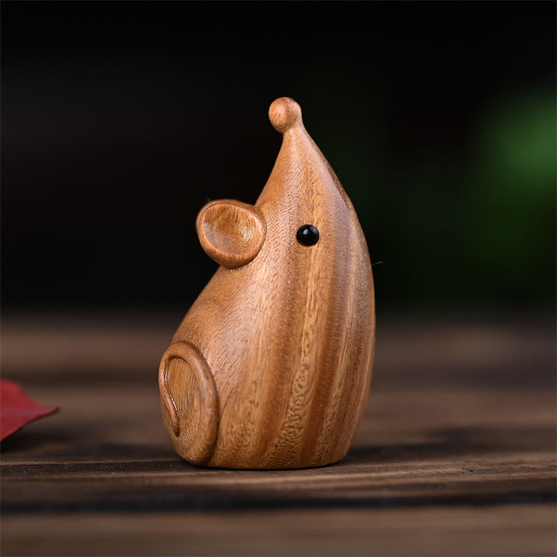 Buddha Stones Small Cat Mouse Green Sandalwood African Red Rosewood Peace Home Decoration - image 15