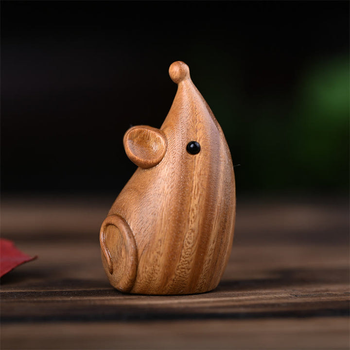 Buddha Stones Small Cat Mouse Green Sandalwood African Red Rosewood Peace Home Decoration - image 15