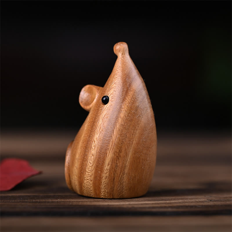 Buddha Stones Small Cat Mouse Green Sandalwood African Red Rosewood Peace Home Decoration - image 17