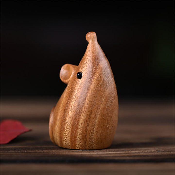 Buddha Stones Small Cat Mouse Green Sandalwood African Red Rosewood Peace Home Decoration - image 17