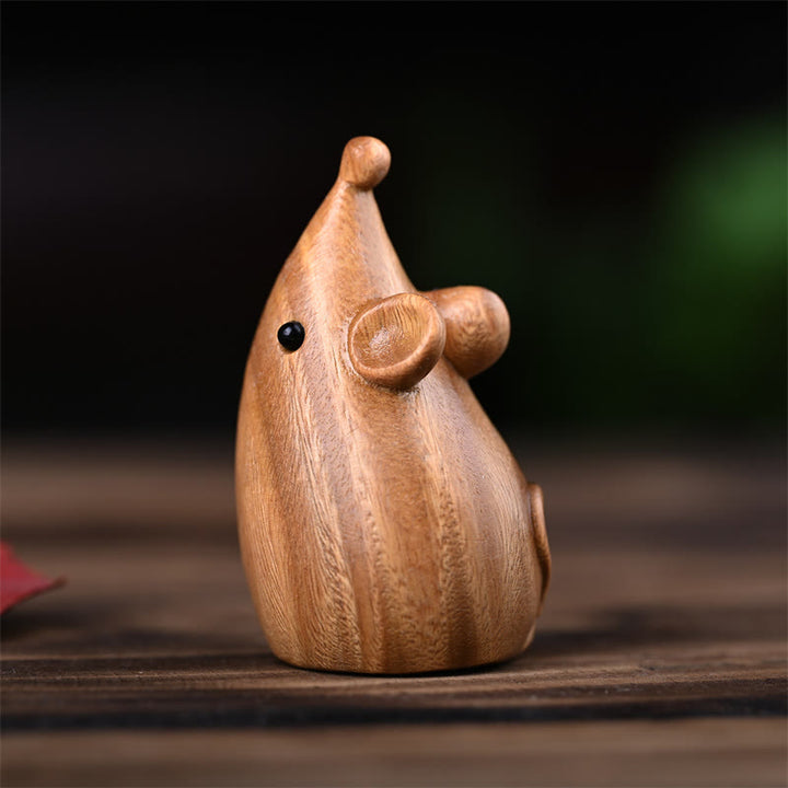 Buddha Stones Small Cat Mouse Green Sandalwood African Red Rosewood Peace Home Decoration - image 16