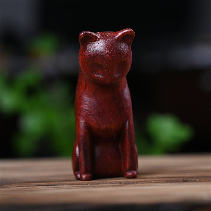 Buddha Stones Small Cat Mouse Green Sandalwood African Red Rosewood Peace Home Decoration - image 28