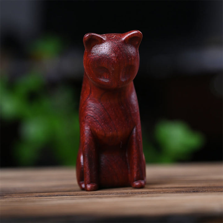 Buddha Stones Small Cat Mouse Green Sandalwood African Red Rosewood Peace Home Decoration - image 28