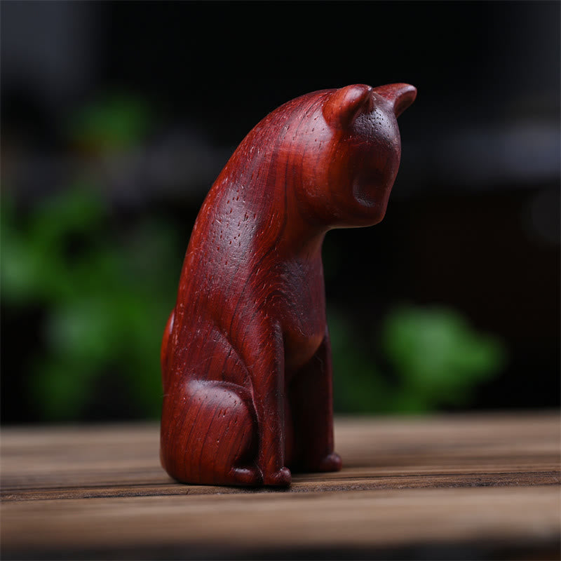 Buddha Stones Small Cat Mouse Green Sandalwood African Red Rosewood Peace Home Decoration - image 26