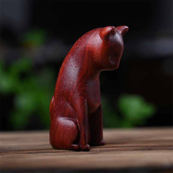 Buddha Stones Small Cat Mouse Green Sandalwood African Red Rosewood Peace Home Decoration - image 26