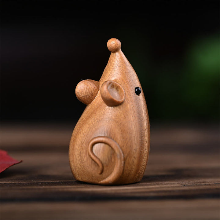 Buddha Stones Small Cat Mouse Green Sandalwood African Red Rosewood Peace Home Decoration - image 22