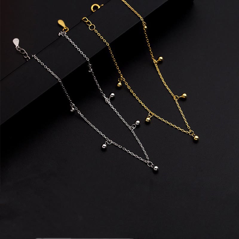 Buddha Stones 925 Sterling Silver Small Beads Charm Blessing Anklet - image 10