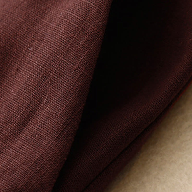 Buddha Stones Summer Casual Simple Design Linen Women's Wide Leg Pants With Zipper Pockets - image 30