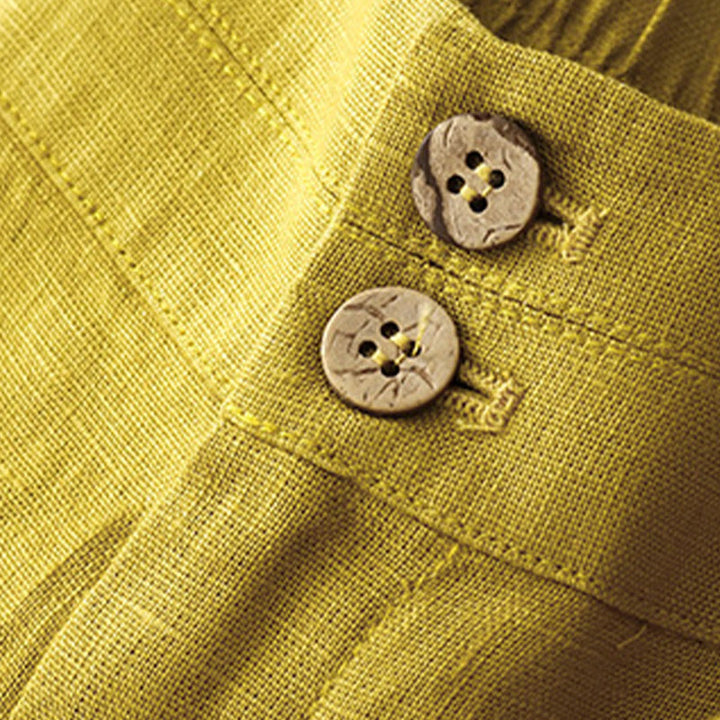 Buddha Stones Summer Casual Simple Design Linen Women's Wide Leg Pants With Zipper Pockets - image 53